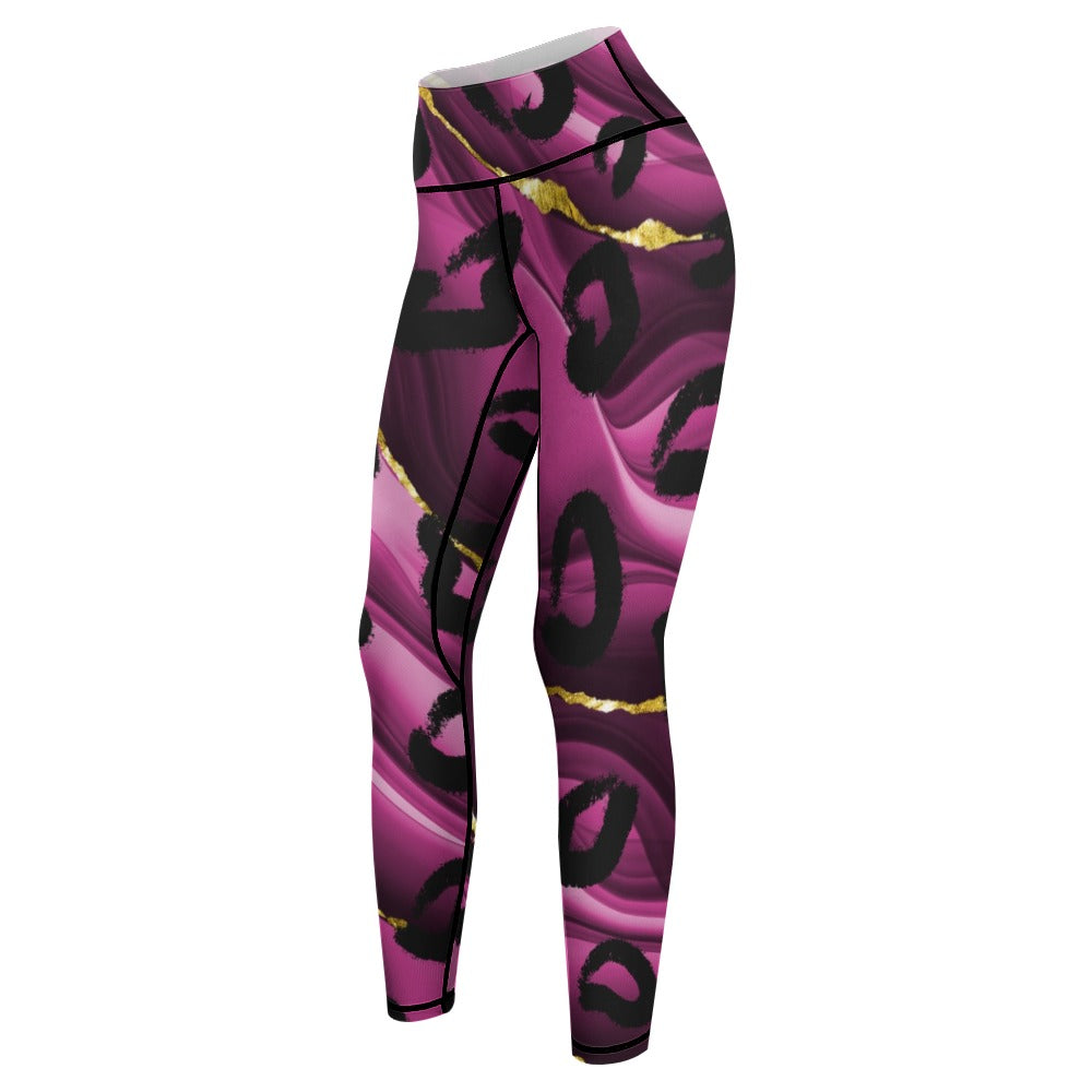 Animal Print Purple Women's Comfort Sports Yoga Pants