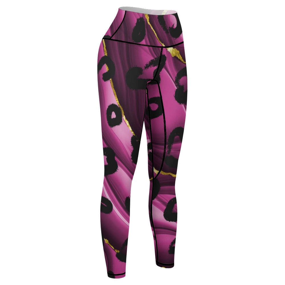 Animal Print Purple Women's Comfort Sports Yoga Pants