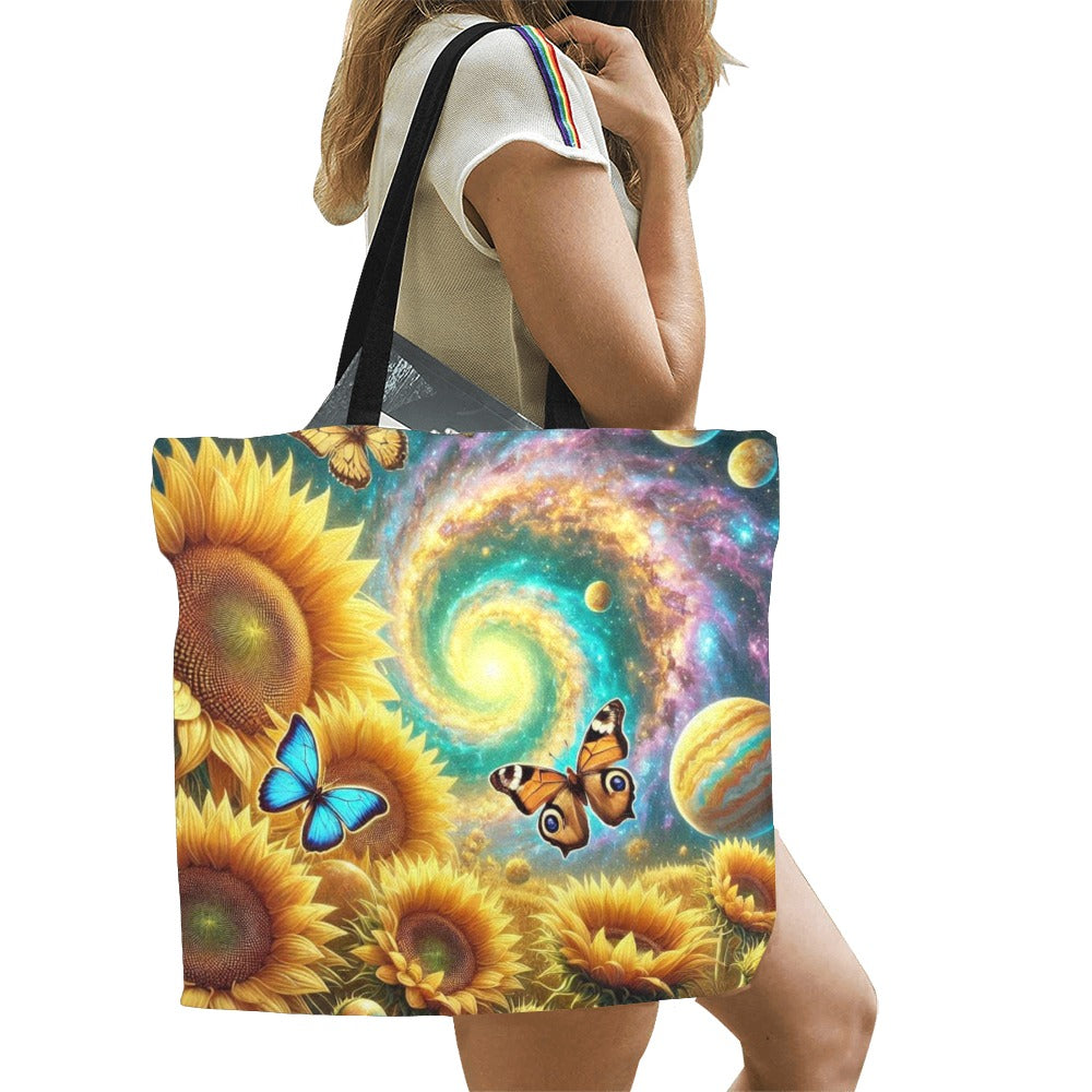 Sunflowers All Over Print Canvas Tote Bag - Large
