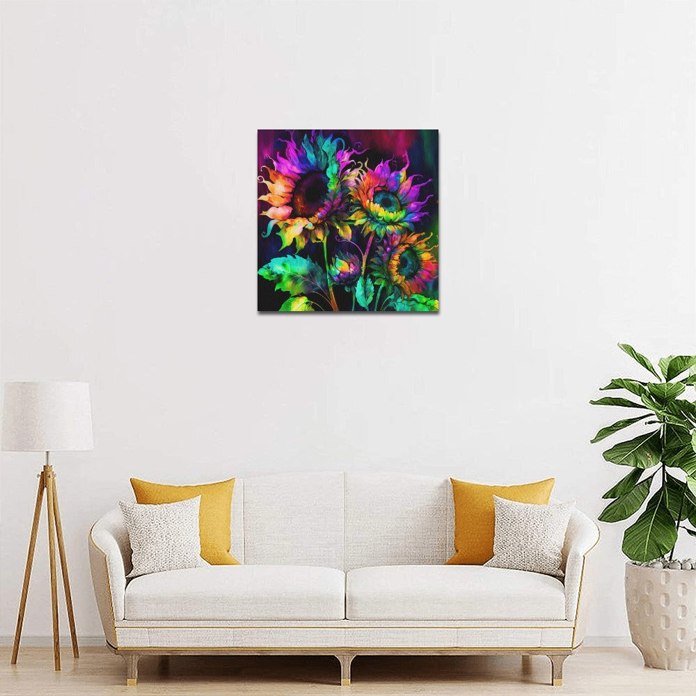 Tie Dye Sunflowers Canvas Print