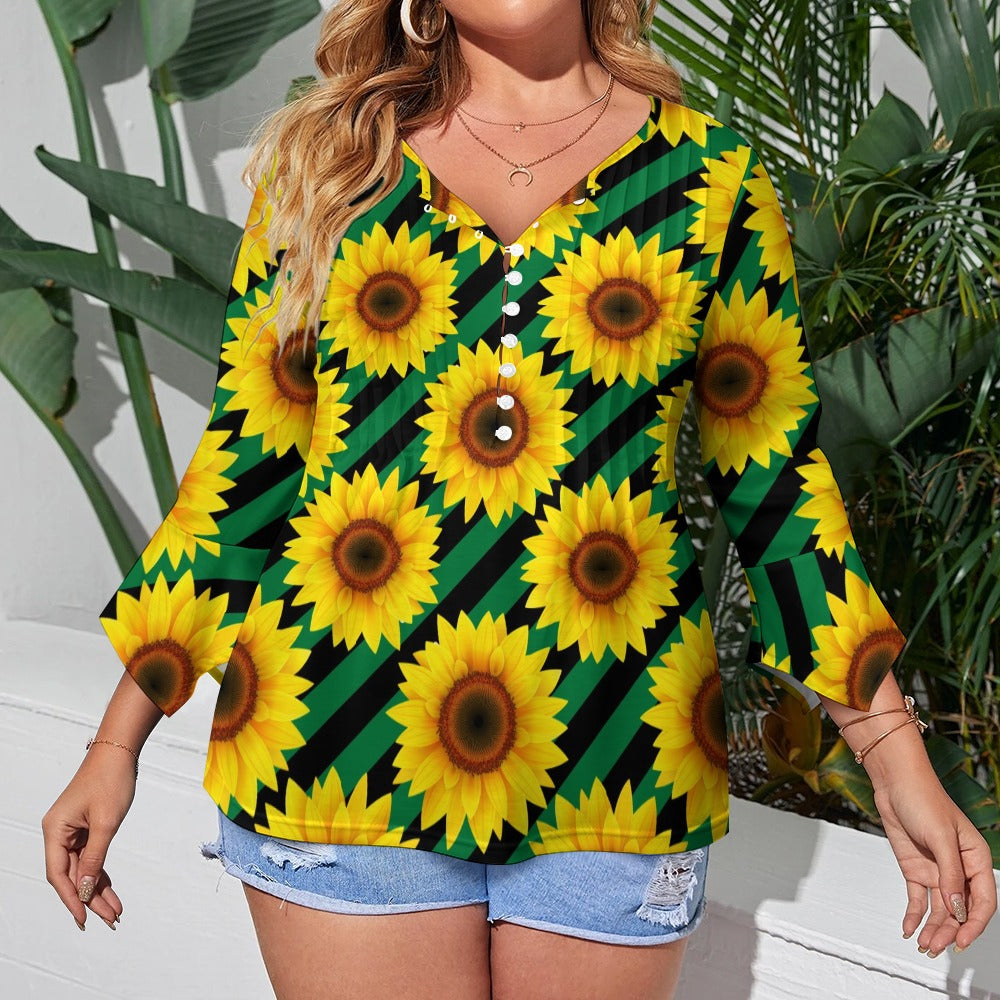 Sunflower Ruffled Petal Sleeve Top