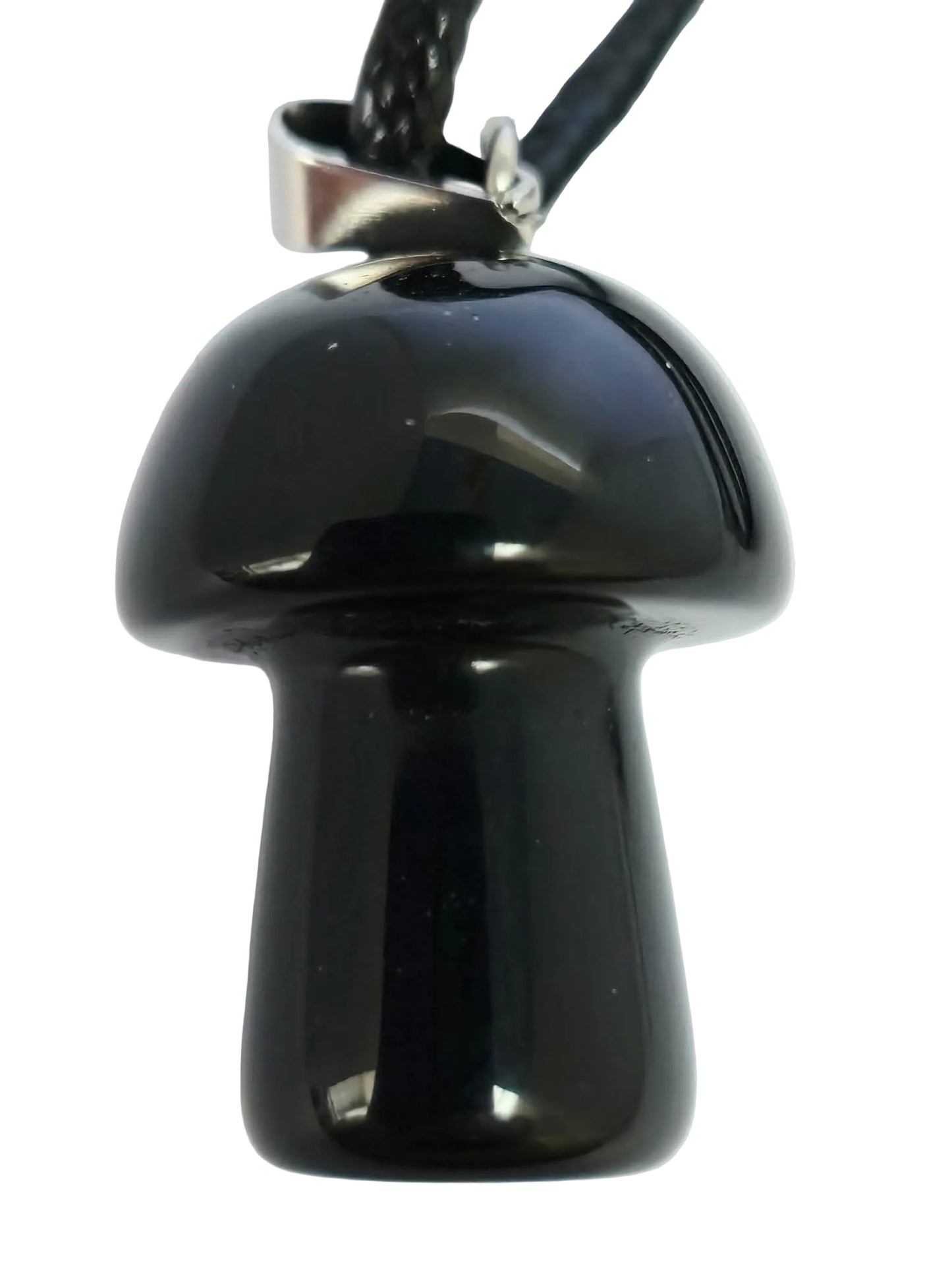 Black Agate Mushroom Necklace