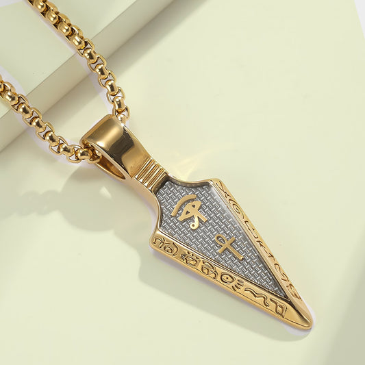 Eye of Horus Anka Spearhead Titanium Steel Necklace Fashion Chain