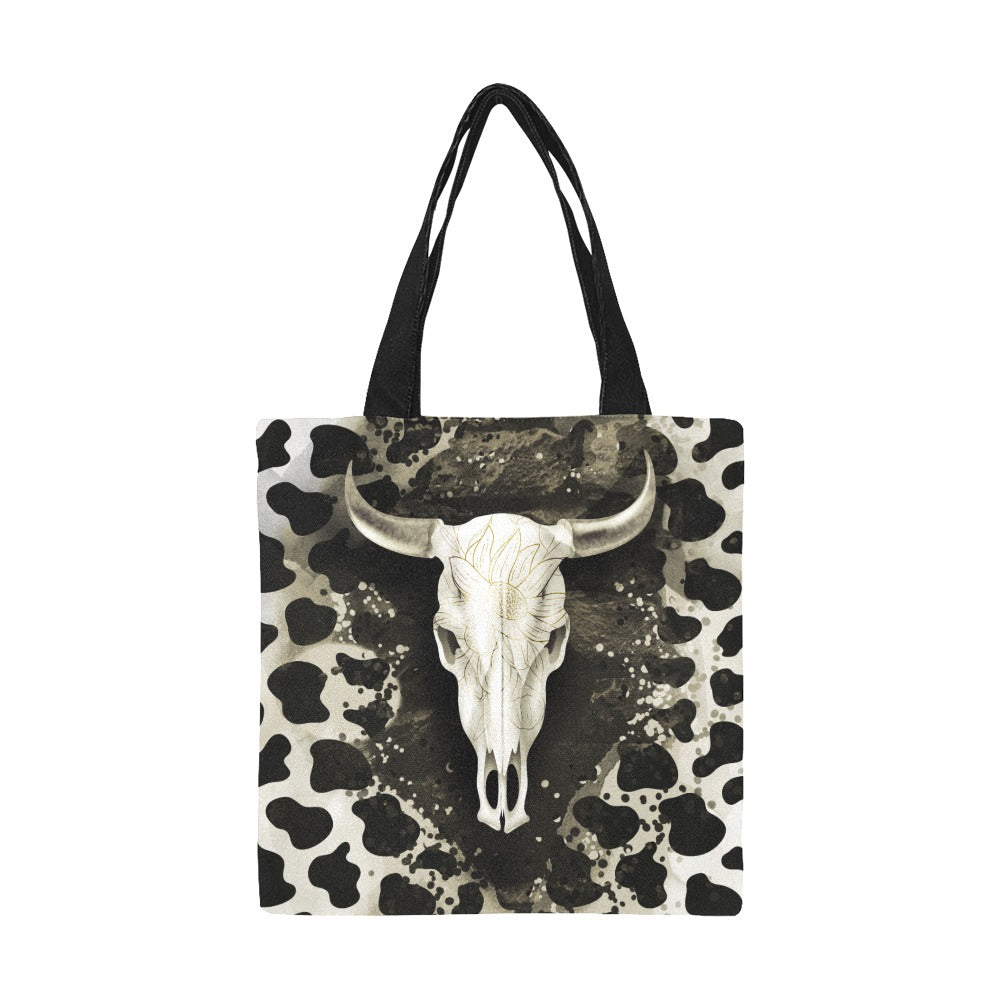 Western Cow Canvas Tote Bag