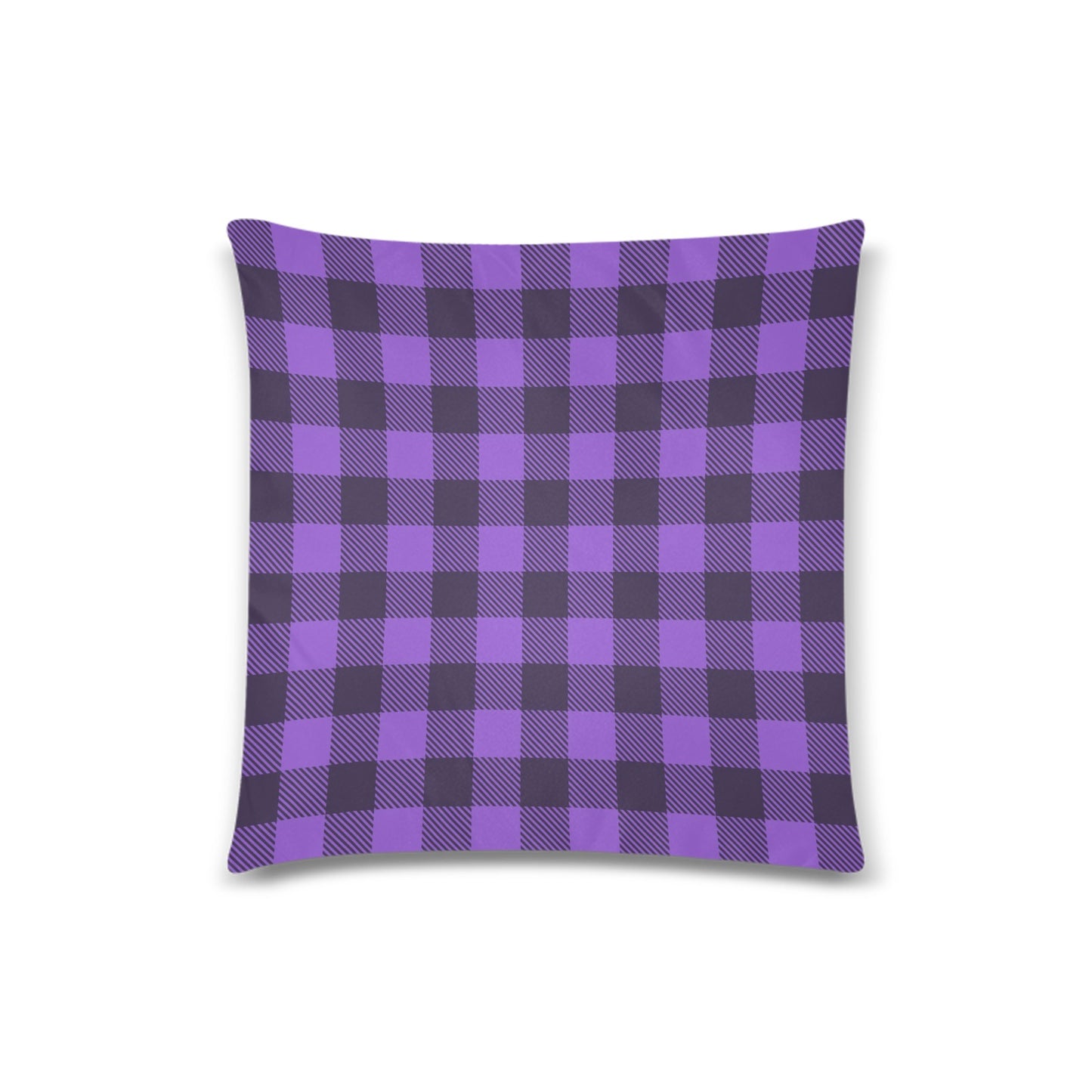 Purple Plaid Throw Pillow Cover