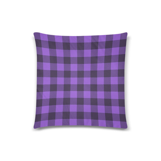 Purple Plaid Throw Pillow Cover