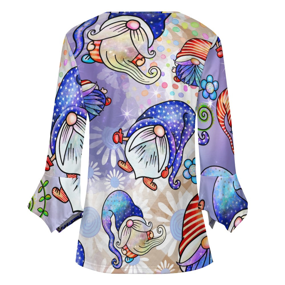 Gnome Ruffled Petal Sleeve Top