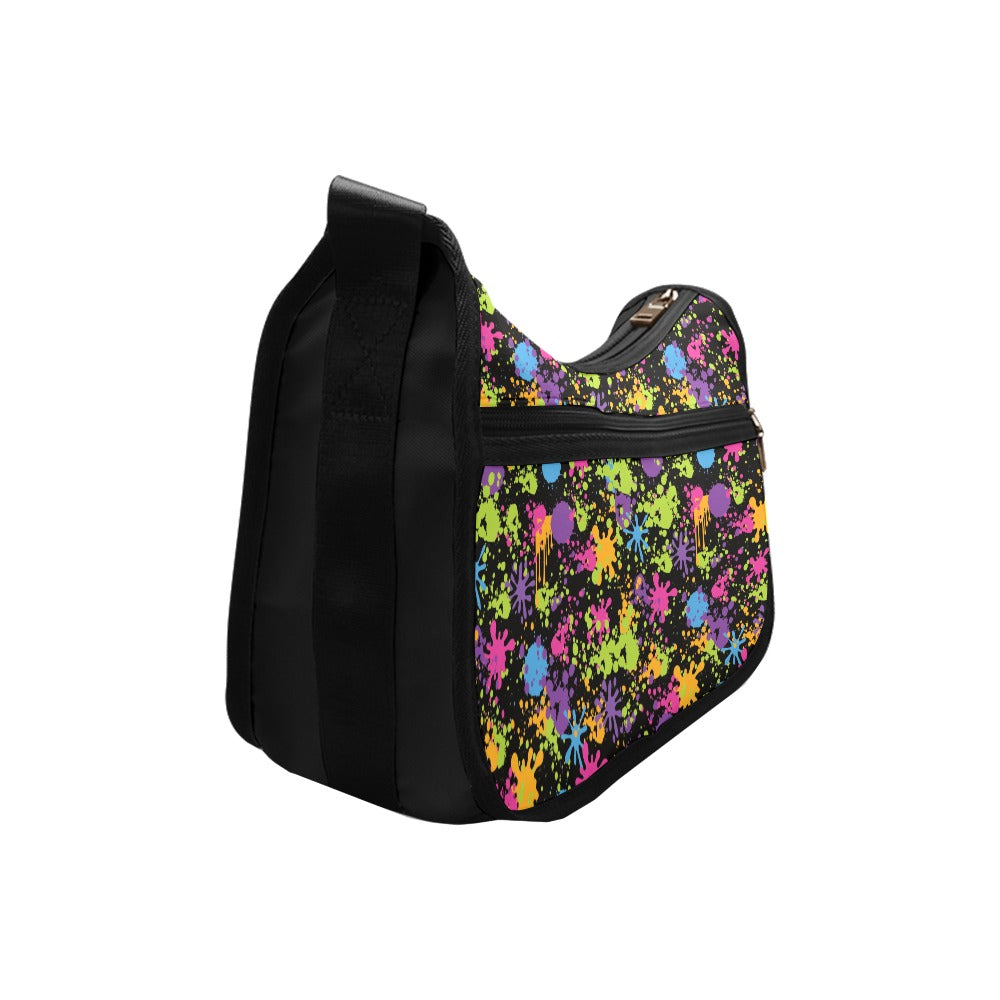 Neon Paint Splatter Shoulder Bag