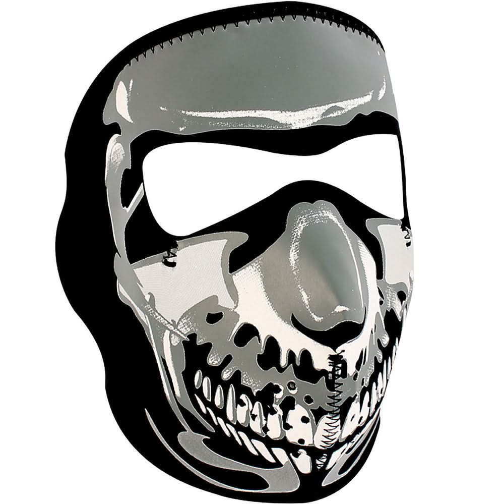 WNFM23 ZAN® Full Mask- Neoprene- Chrome Skull