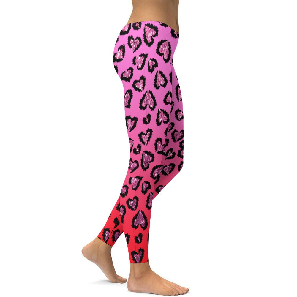 Pink Leopard Soft Ladies Tight Yoga Pants