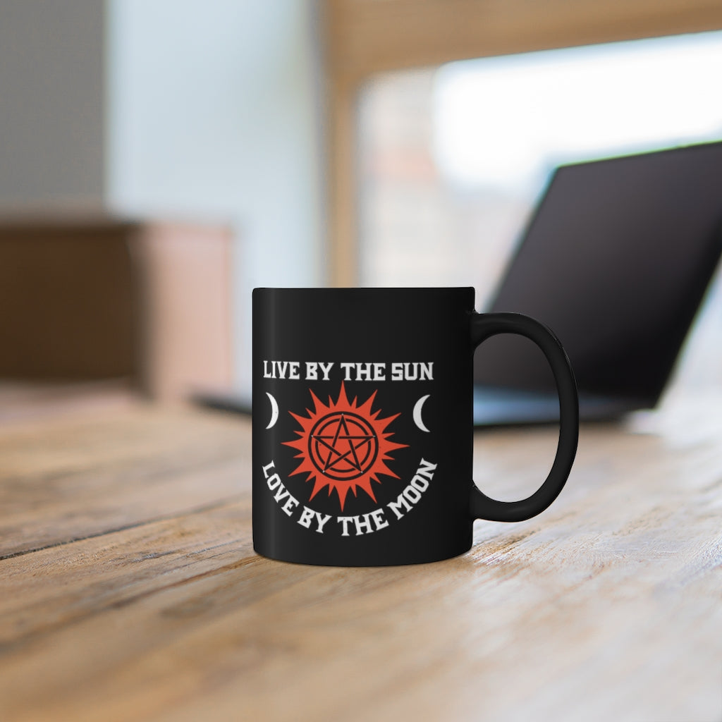 Live By The Sun Love By The Moon 11oz Black Mug