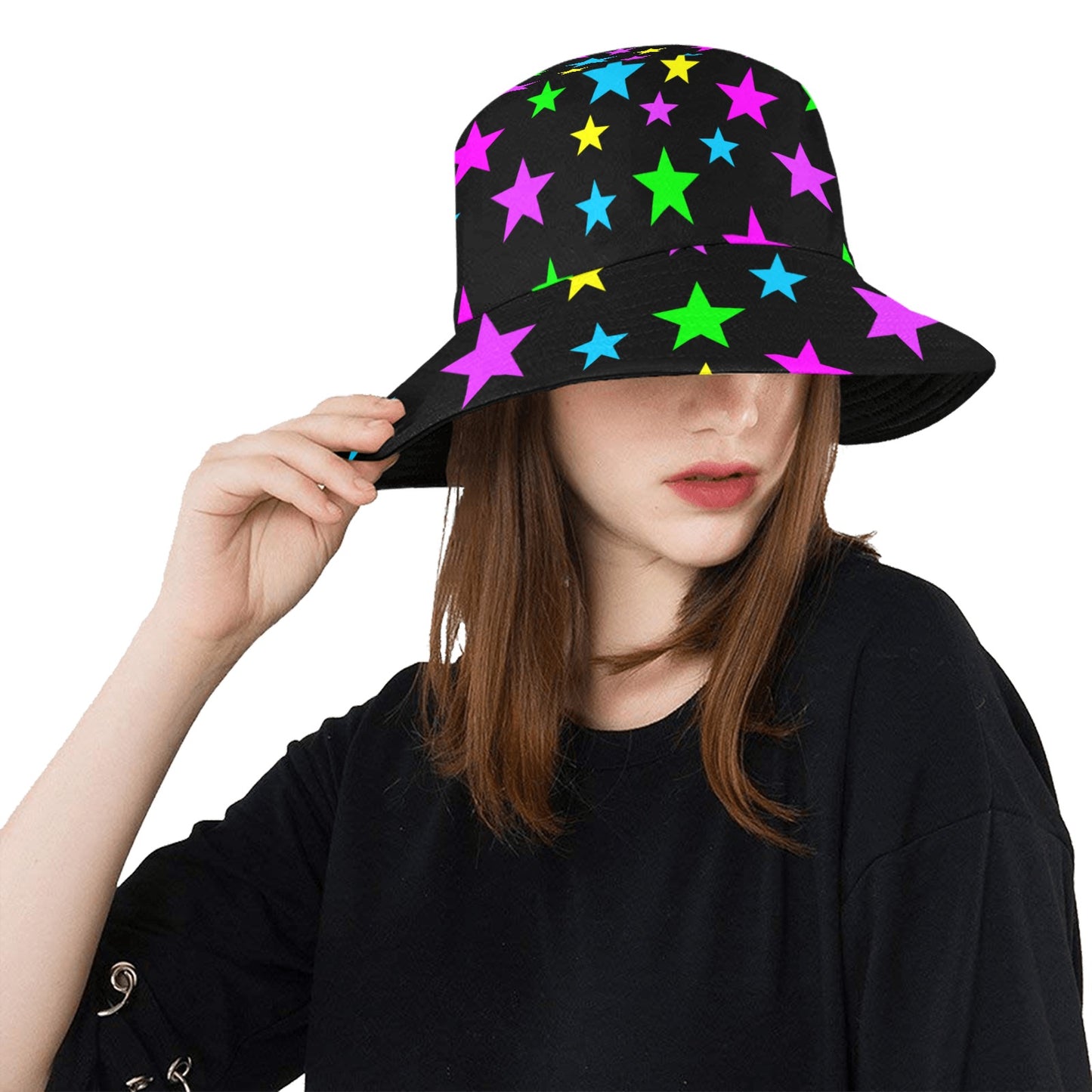 Neon Stars Summer Bucket Hat