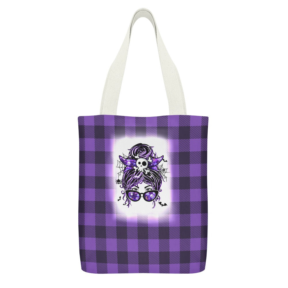 Witch Mom Canvas Tote Bag Inside pocket(double-sided design)