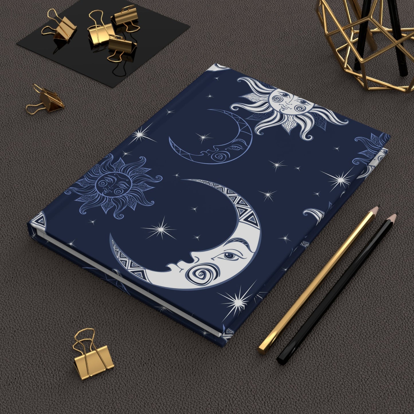 Sun Moon Stars Hardcover Journal Matte