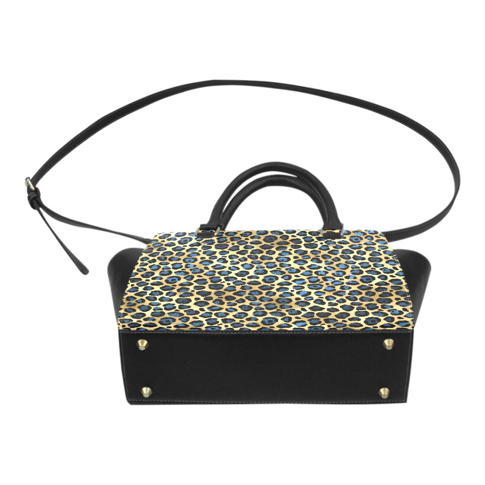 Blue Leopard Classic Shoulder Handbag