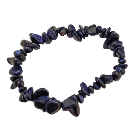 Blue Goldstone Natural Stone Stretch Bracelet