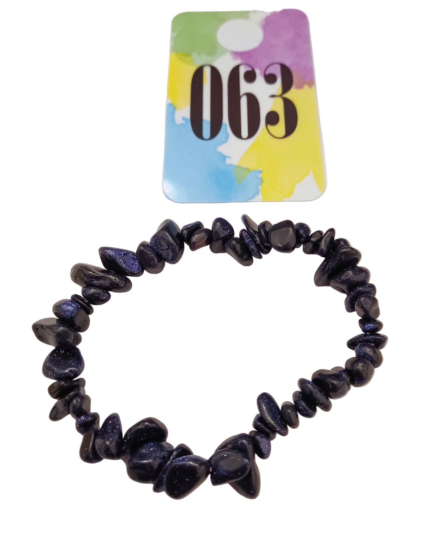 Blue Goldstone Natural Stone Stretch Bracelet