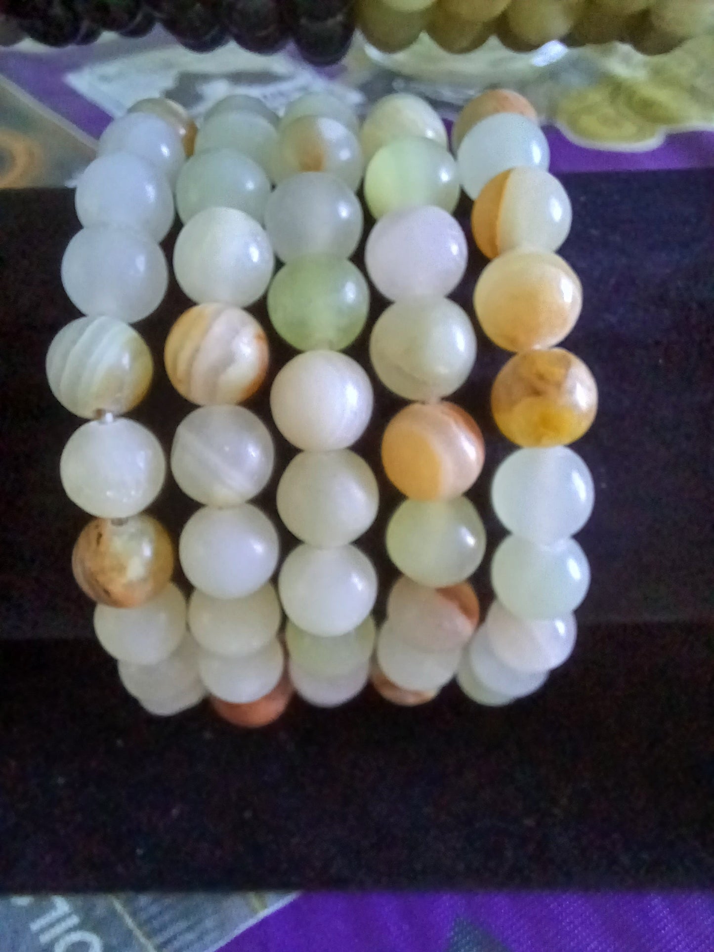 Green Onyx Natural Stone Stretch Bracelet