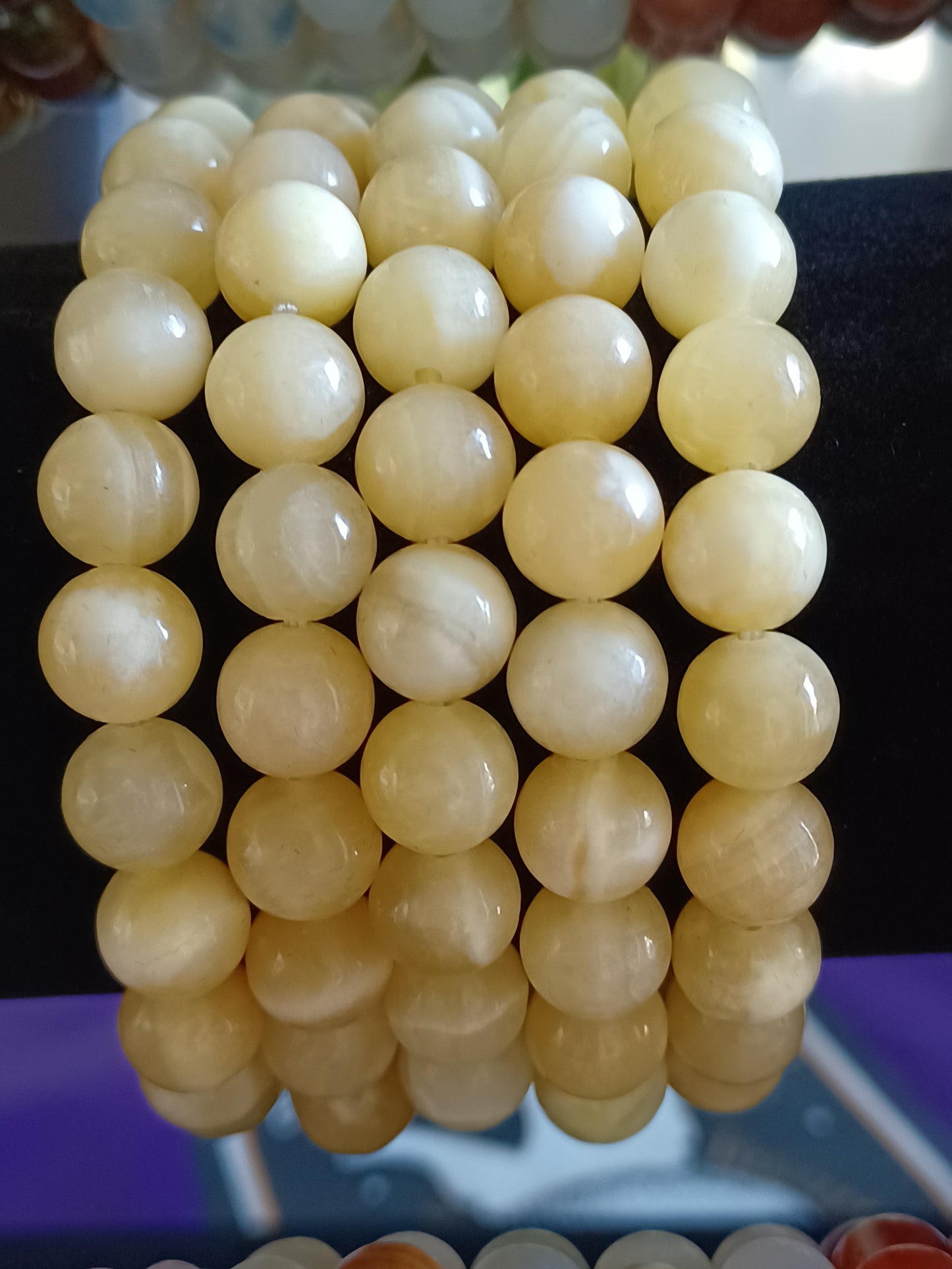 Yellow Calcite Natural Stone Stretch Bracelet