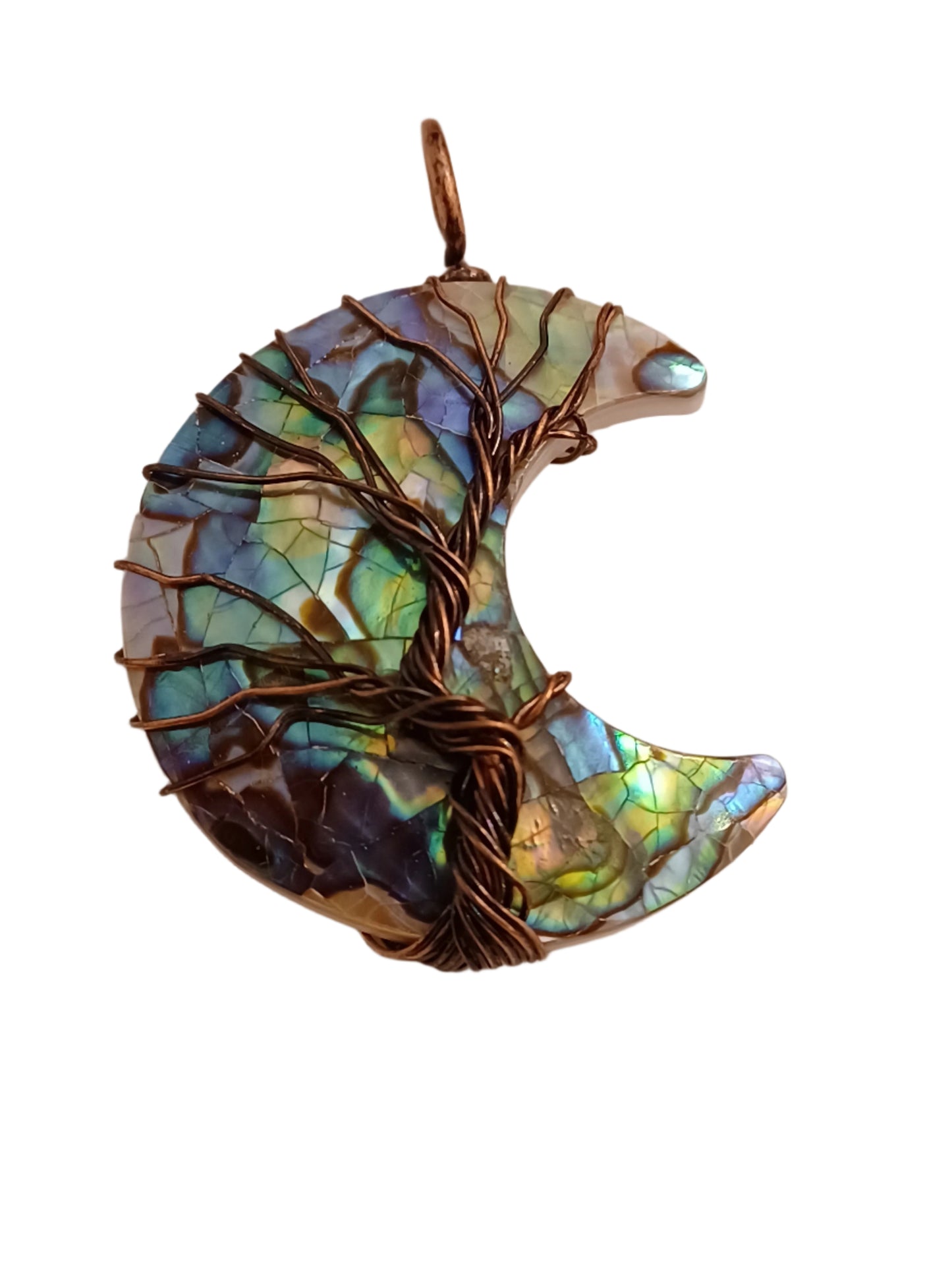 Abalone Crescent Moon Pendant