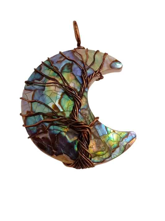 Abalone Crescent Moon Pendant