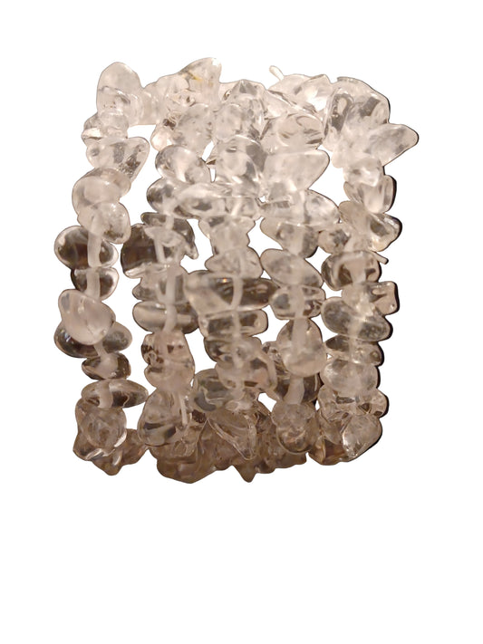 Quartz Crystal Natural Stone Stretch Bracelet