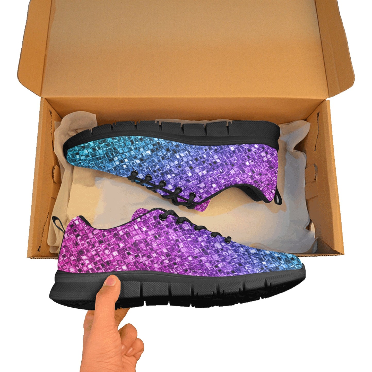 Women's Breathable Purple Sparkle Sneakers