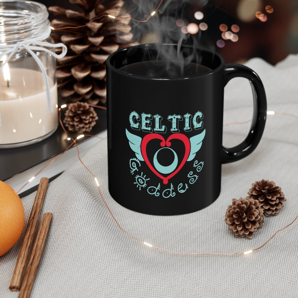 Celtic Goddess 11oz Black Mug