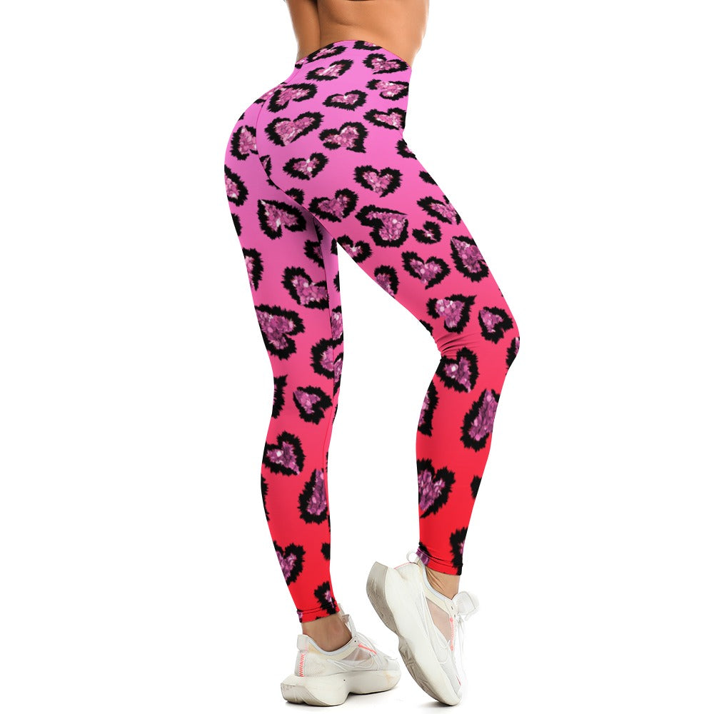Pink Leopard Soft Ladies Tight Yoga Pants