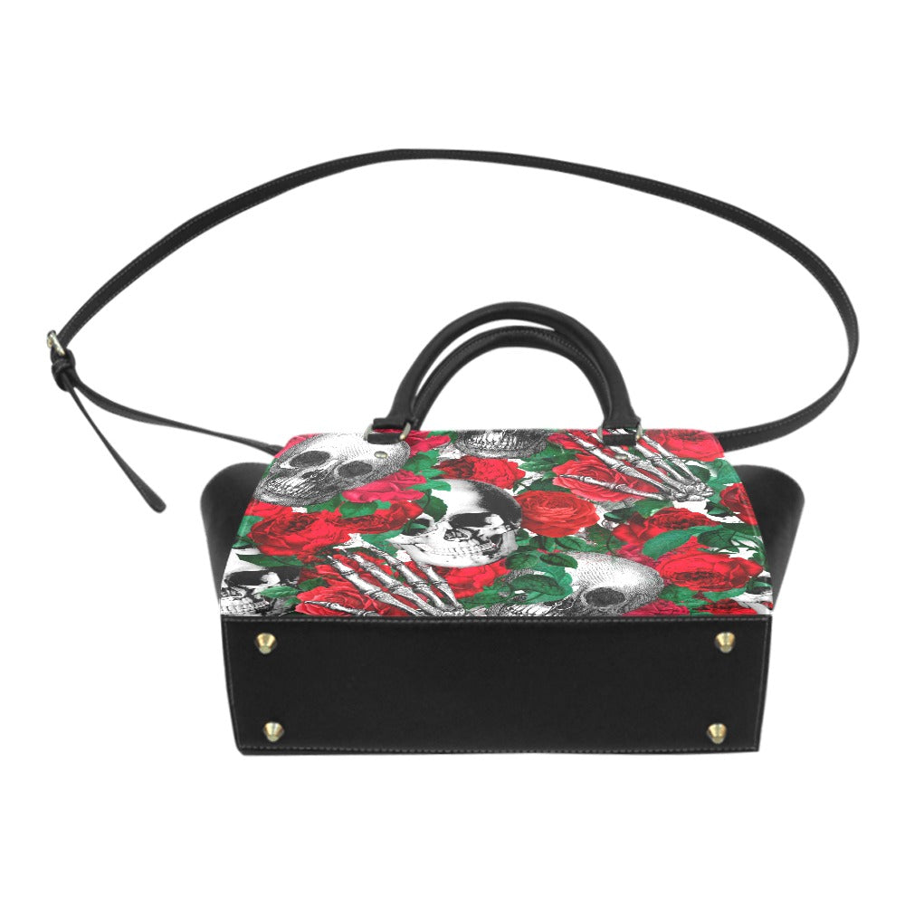 Skulls and Roses Classic Shoulder Handbag