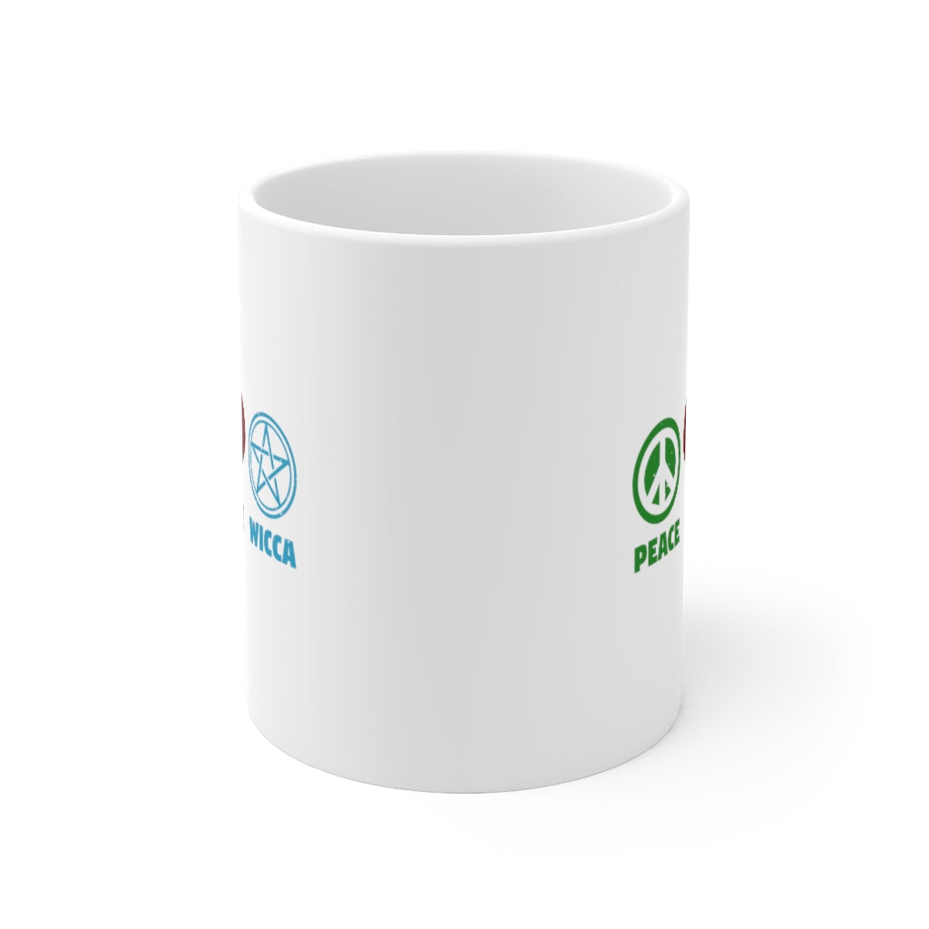 Peace Love Wicca Ceramic Mug 11oz