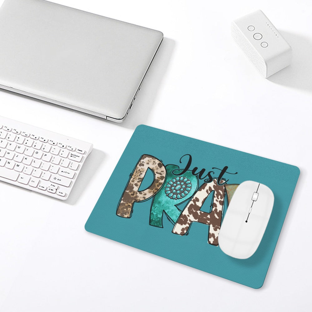 Just Pray Leather Mouse Pad