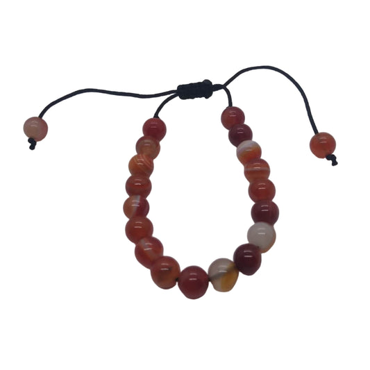 Red Stripe Agate Bracelet