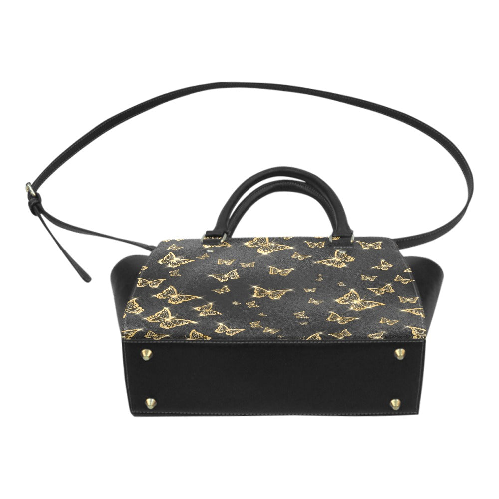 Gold Butterfly Classic Shoulder Handbag