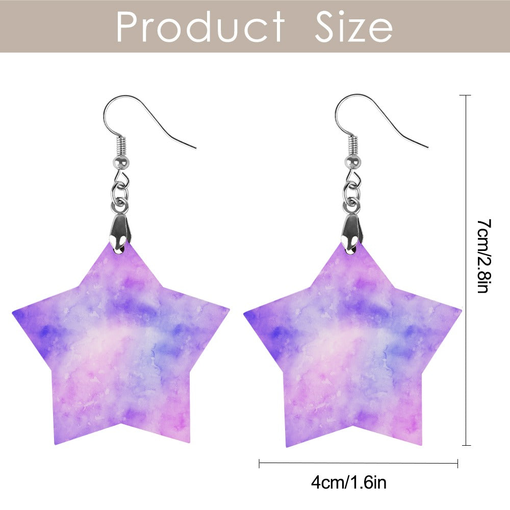 Wooden Tie Dye Earrings