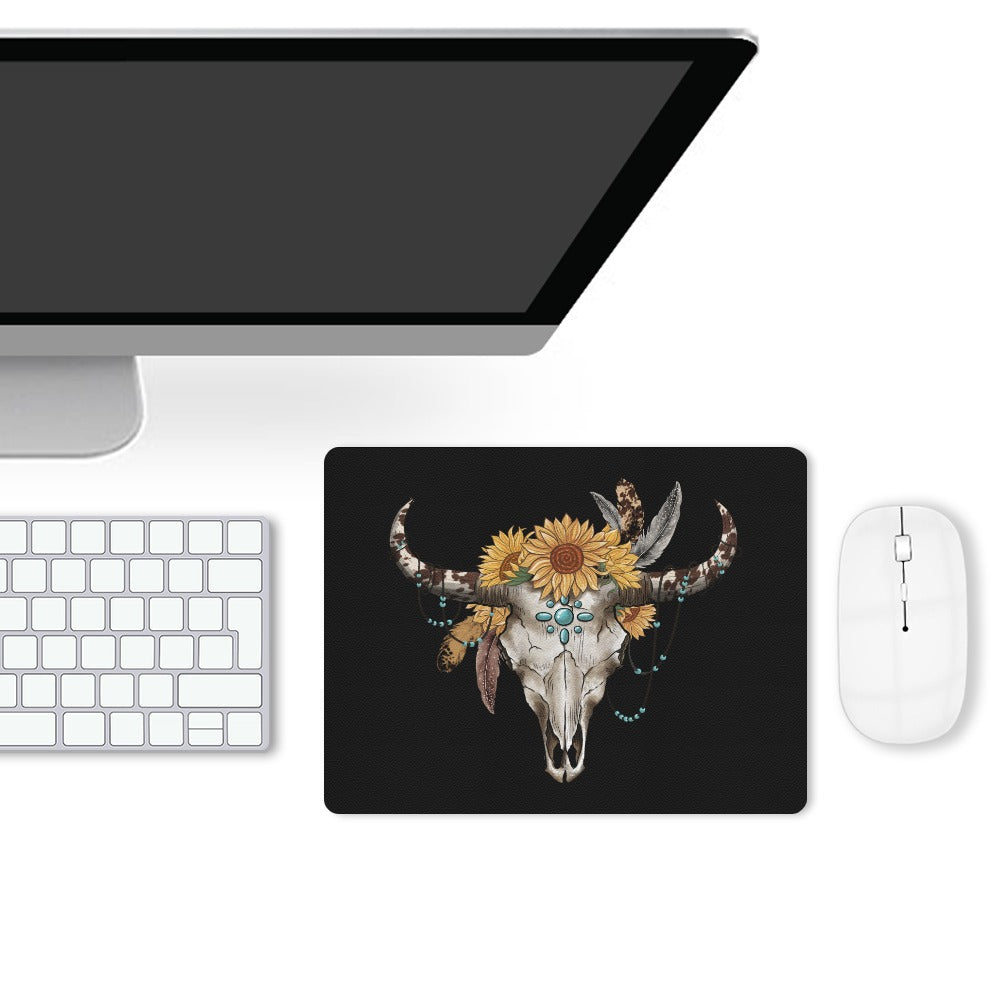 Western Skull Leather Mouse Pad