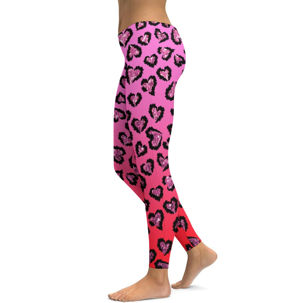 Pink Leopard Soft Ladies Tight Yoga Pants