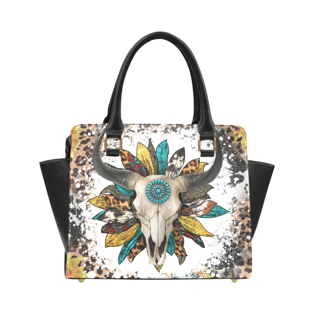 Western Skull Classic Shoulder Handbag