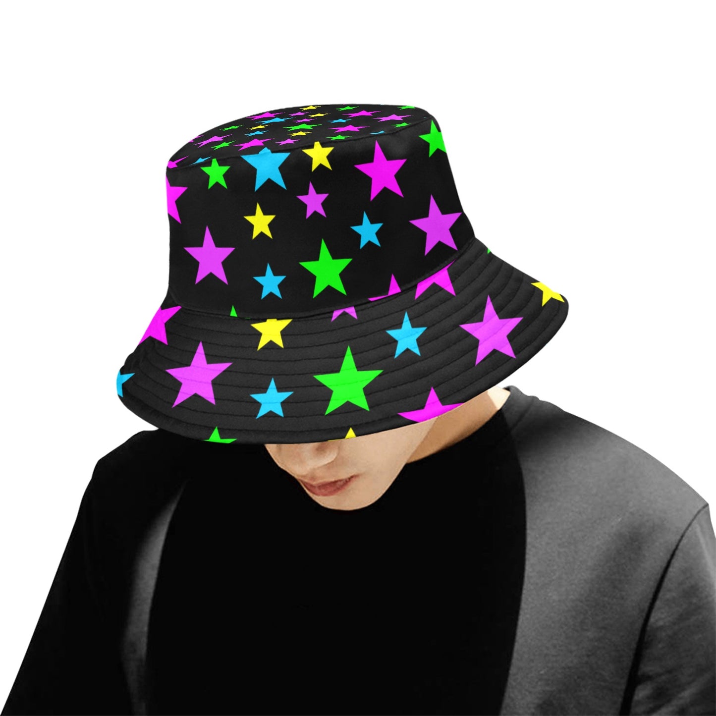 Neon Stars Summer Bucket Hat