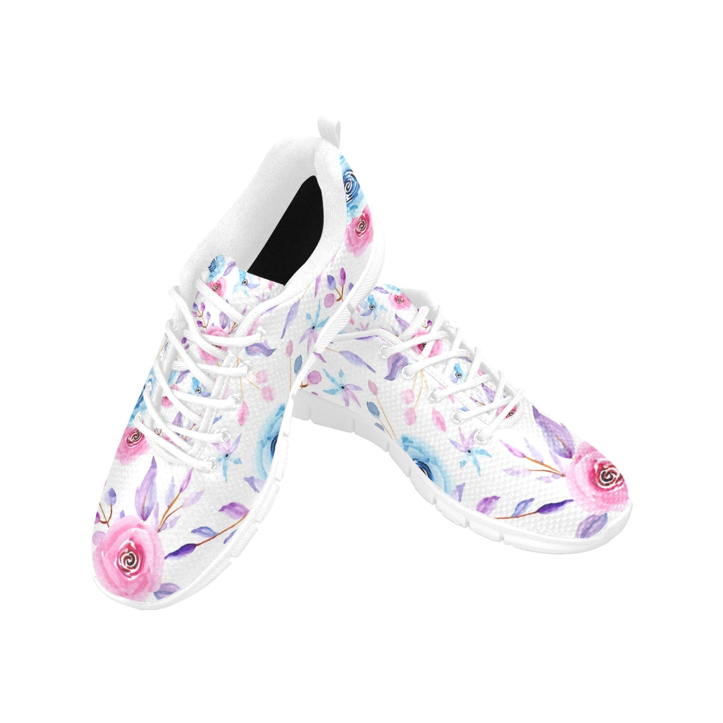 Women's Breathable Rose Floral Sneakers
