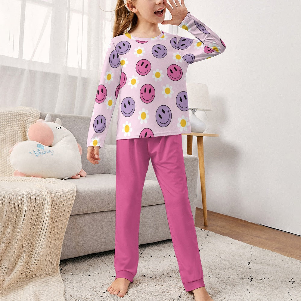 Deep Pink Girl's Pajama Set