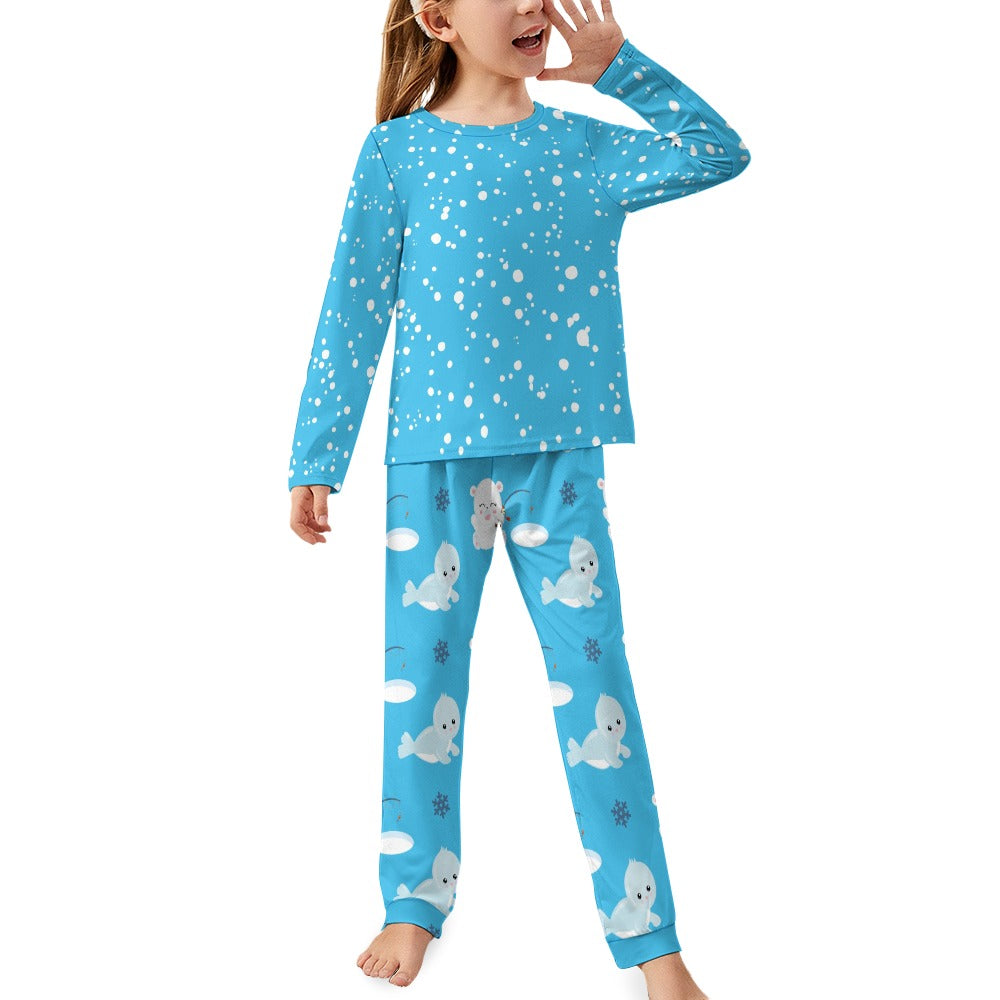 Cute Blue Girl's Pajama Set