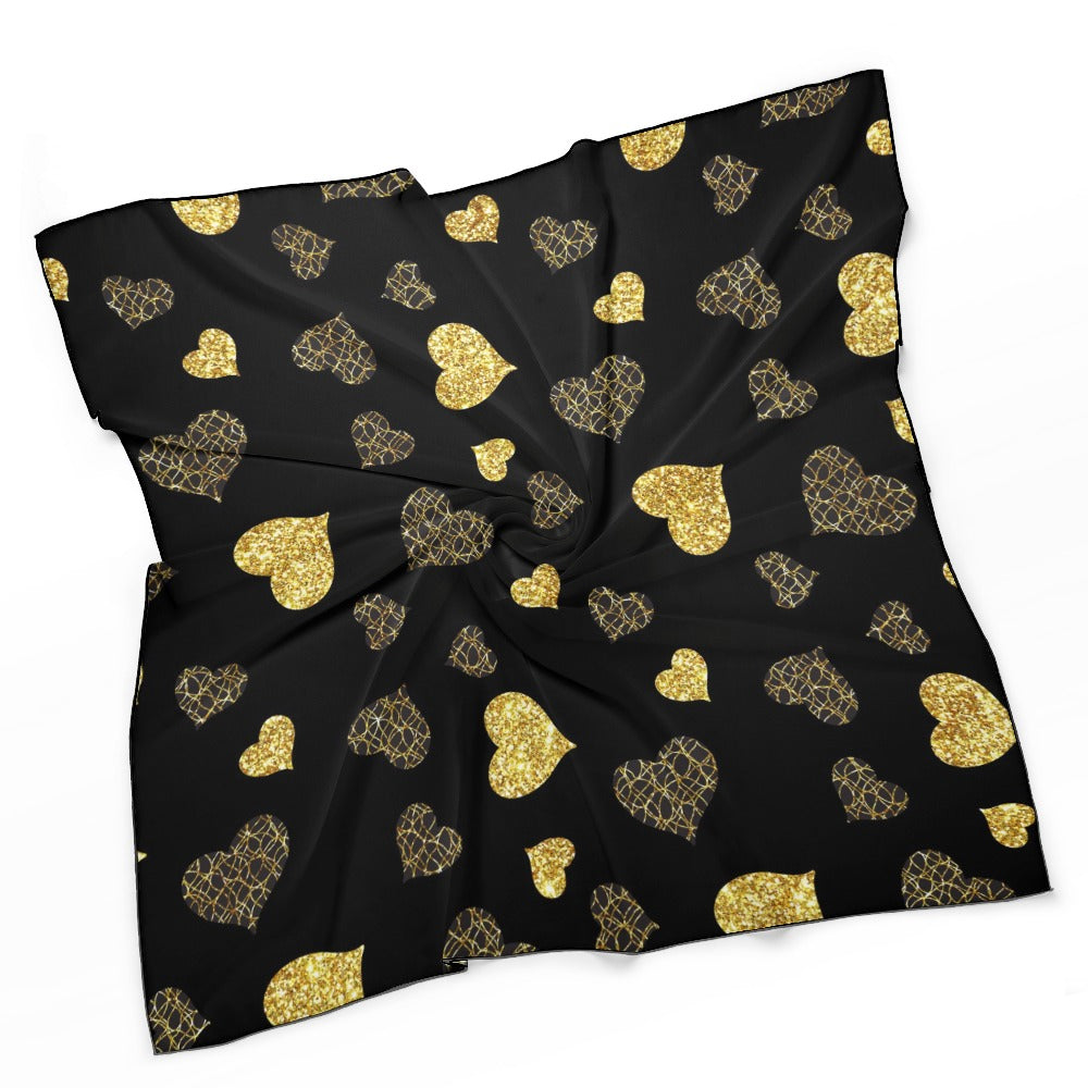 Hearts Plaid Soft & Shiny Silk Scarves