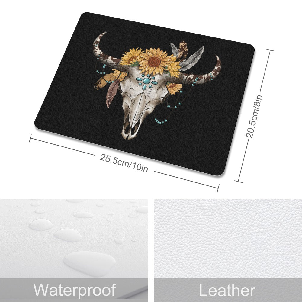Western Skull Leather Mouse Pad
