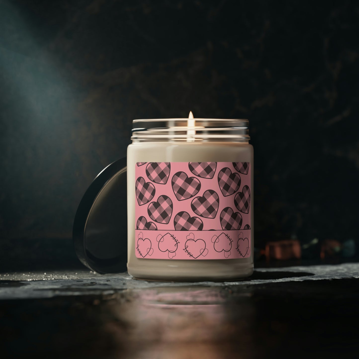 Pink Buffalo Hearts Scented Soy Candle 9oz