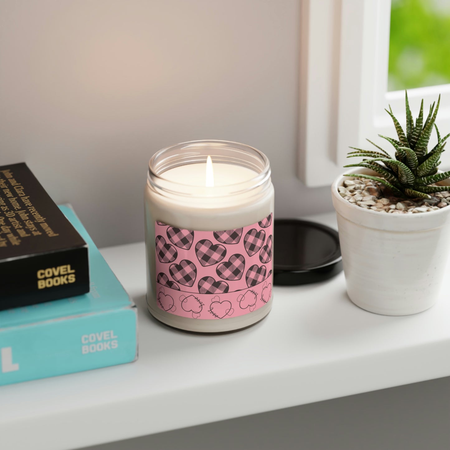 Pink Buffalo Hearts Scented Soy Candle 9oz