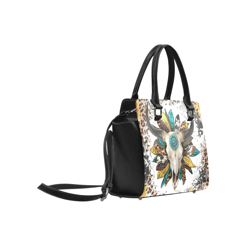 Western Skull Classic Shoulder Handbag