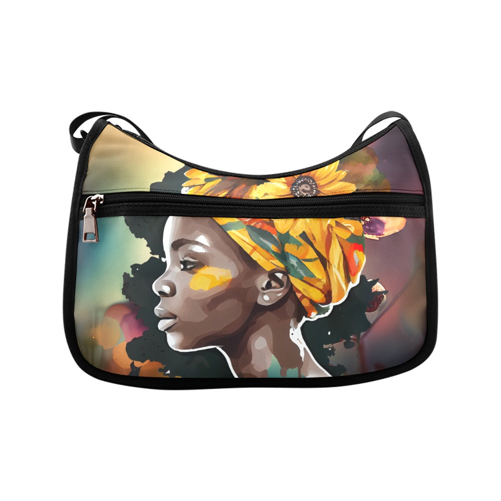 Floral African American Shoulder Bag