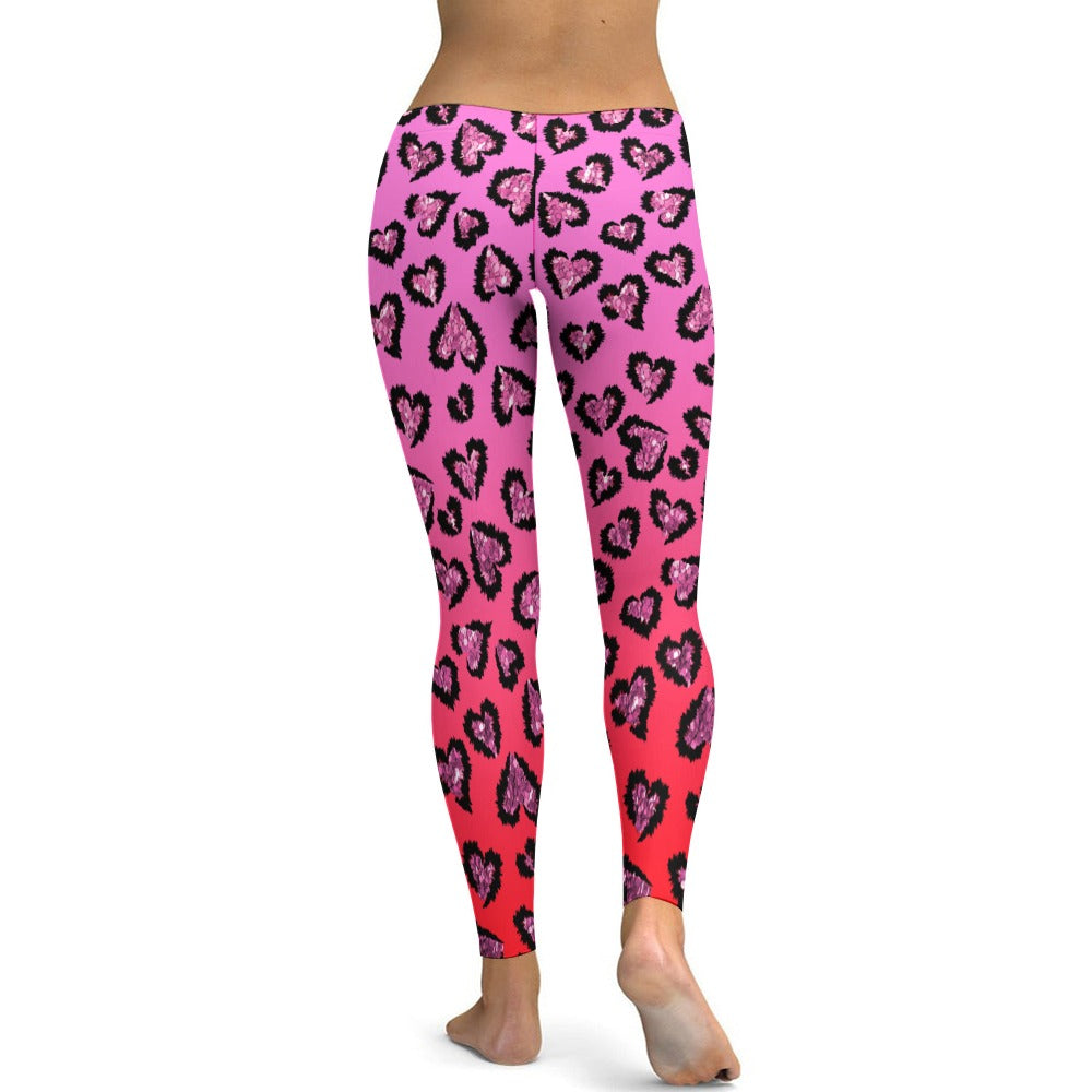 Pink Leopard Soft Ladies Tight Yoga Pants