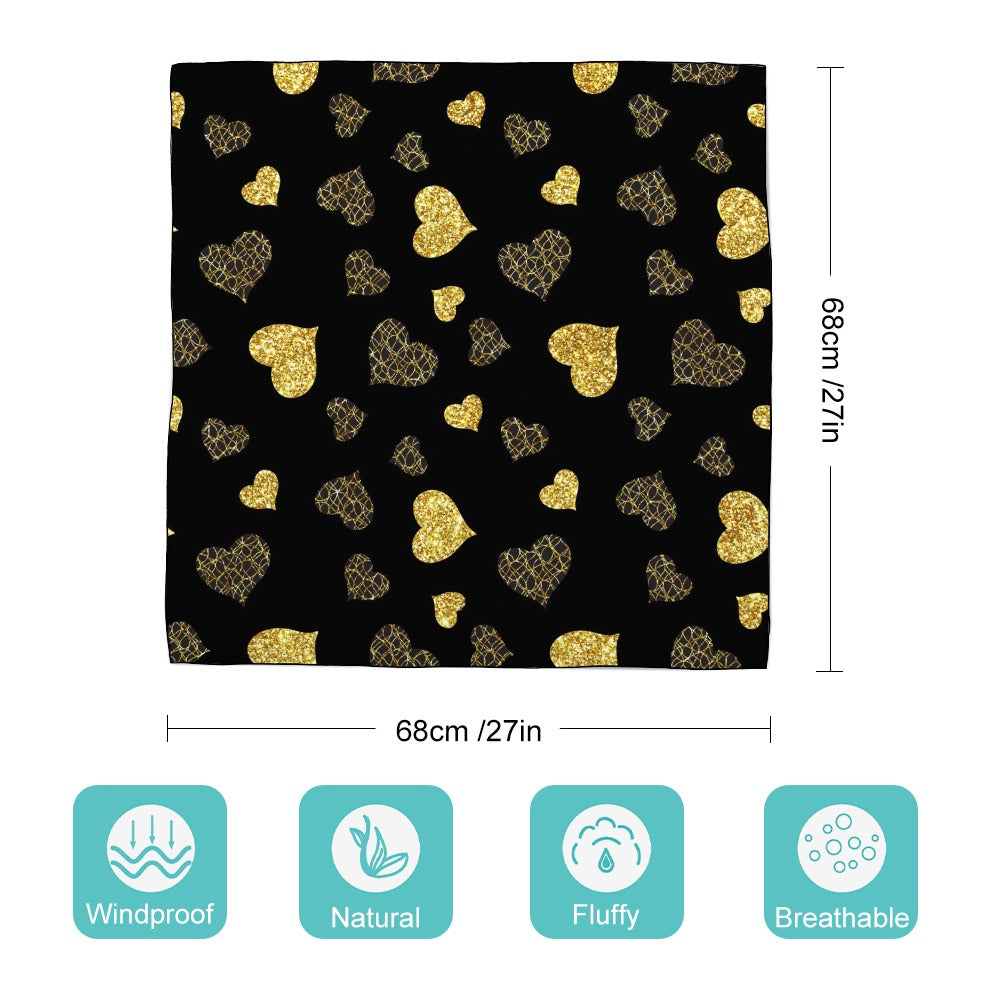 Hearts Plaid Soft & Shiny Silk Scarves